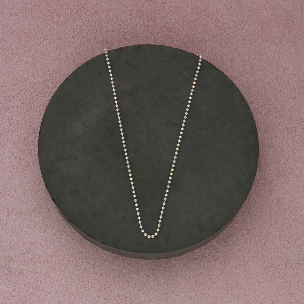 sterling silver 1mm bead chain necklace size 15.75in